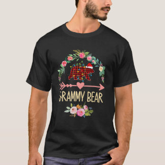 Camiseta Xadrez Vermelha do Pajama para a Família Bear Xmas