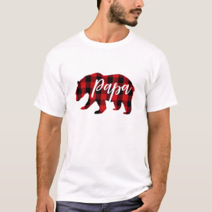 Camiseta Xadrez Vermelha do Papa Urso   Script