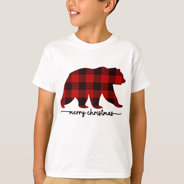 Camiseta Xadrez Vermelha do Urso (Frente)
