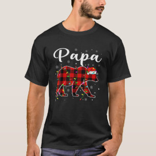 Camiseta Xadrez Vermelha Engraçada Noite Papá Urso Natal Pa