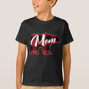 Camiseta Xadrez Vermelha Engraçada, Roupa do Urso Buffalo,