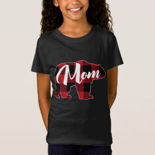 Camiseta Xadrez Vermelha Engraçada, Roupa do Urso Buffalo,