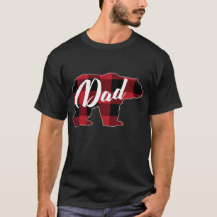 Camiseta Xadrez Vermelha Engraçado, Roupa do Urso Buffalo, 