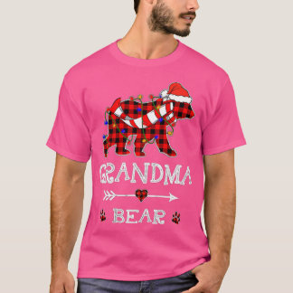 Camiseta Xadrez Vermelha Família Pajama Vovó Bear Chr