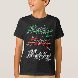 Camiseta Xadrez Vermelha Feliz Natal Xmas com floco de neve