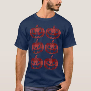 Camiseta Xadrez Vermelha Flannel Feliz Halloween Pumpkin Ja