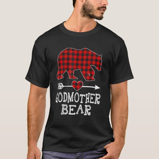 Camiseta Xadrez Vermelha Madrinha Correspondente à Família  (Frente)