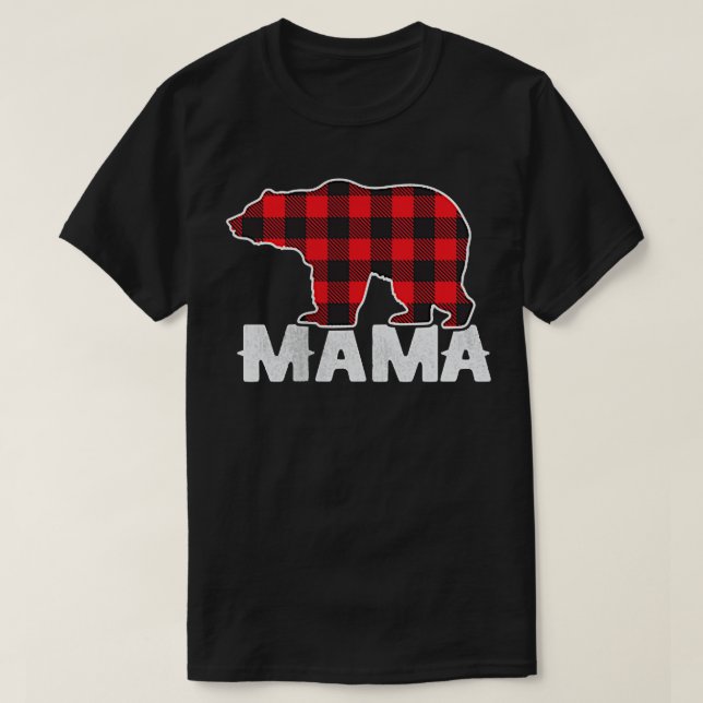 Camiseta Xadrez Vermelha Mãe Buffalo Matando Família Mãe Pa (Frente do Design)