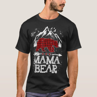 Camiseta Xadrez Vermelha Mama Ursa Natal Pajama Matando Fam