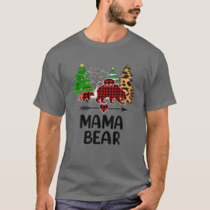 Camiseta Xadrez Vermelha Mama Urso Correspondente à Famíl