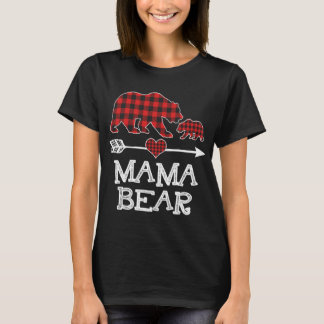 Camiseta Xadrez Vermelha Mama Urso Um Cubo Correspondendo B