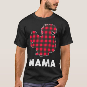 Camiseta Xadrez Vermelha Mana Squirrel Família de Natal Cor