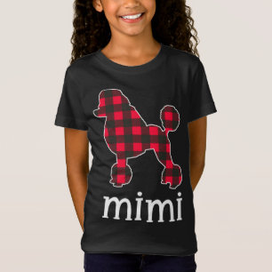 Camiseta Xadrez Vermelha Mimi Avó Poodle Cachorro de Natal 