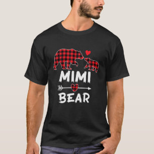 Camiseta Xadrez Vermelha Mimi Bear Xmas Engraçado Família N