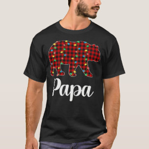 Camiseta Xadrez Vermelha Noite Luz Papa Urso Natal Pajama