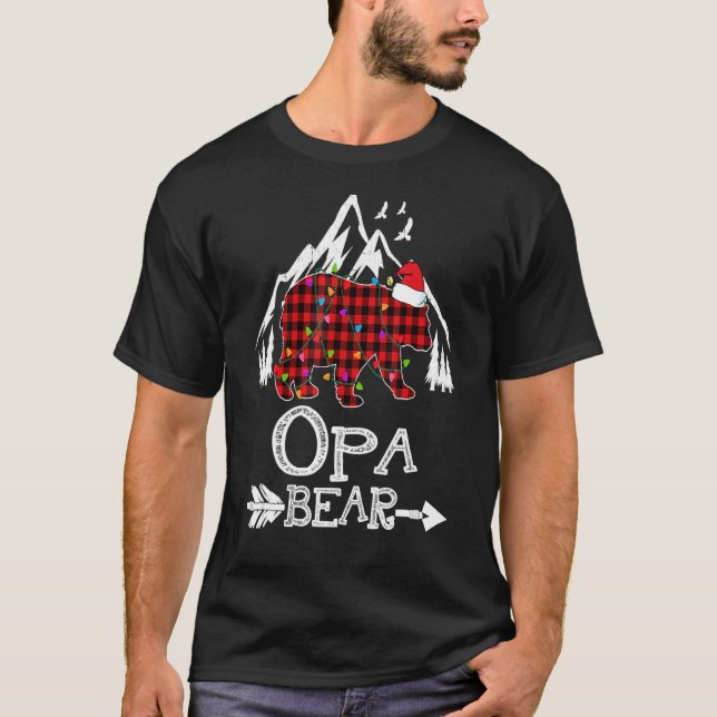 Camiseta Xadrez Vermelha Opa Bear Natal Pajama Matando Famí (Frente)