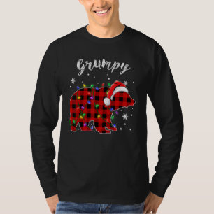 Camiseta Xadrez Vermelha Urso Cinza Buffalo Família Pajama