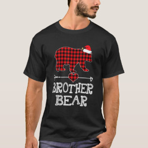 Camiseta Xadrez Vermelha, Urso Irmão Correspondendo à Famíl