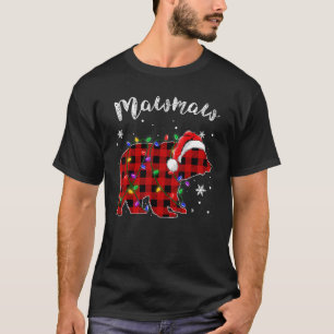 Camiseta Xadrez Vermelha Urso Mawmaw Correspondendo Família