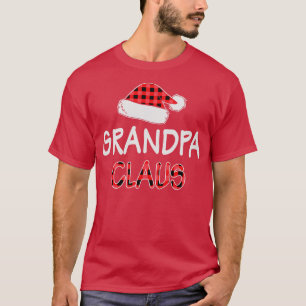 Camiseta Xadrez Vermelha Vovô Claus Santa Hat Combinação Fa
