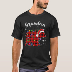 Camiseta Xadrez Vermelha Vovó Urso Buffalo Família Pajama C