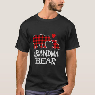 Camiseta Xadrez Vermelha Vovó Urso Buffalo Natal Pajama Fa
