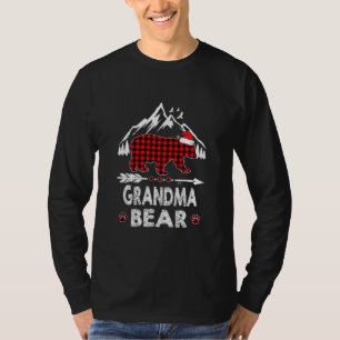 Camiseta Xadrez Vermelha Vovó Urso Natal Combinação de P
