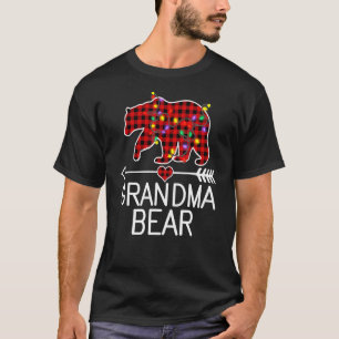 Camiseta Xadrez Vermelha Vovó Urso Natal Pajama Corresponde