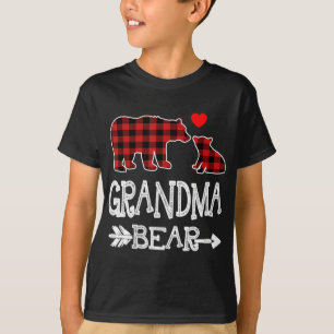 Camiseta Xadrez Vermelha Vovó Urso Natal Pajama Corresponde