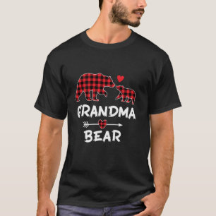 Camiseta Xadrez Vermelha Vovó Urso Xmas Feliz Natal