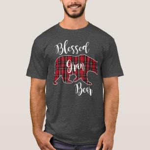 Camiseta Xadrez Vermelho Tartan De Urso Gran Abençoado Avó