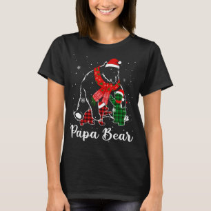 Camiseta Xadrez Vermelho Verde Engraçado Papá Urso Correspo