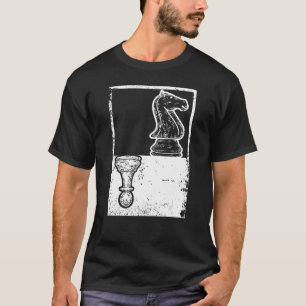 Camiseta Xadrez Vintage Boxe de Xadrez Peão e Cavaleiro Som