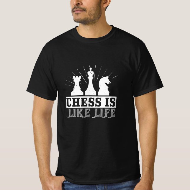 Camiseta Xadrez - Xadrez é como a vida (Frente)
