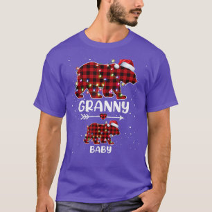 Camiseta Xadrez Xmas Avó Vovó Bebê Gravidez Polar Announing
