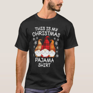 Camiseta Xadrez Xmas Gnome Este É O Meu Pajama Men De Natal