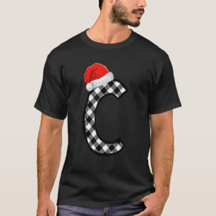 Camiseta Xadrez Xmas - Letra Maiúscula C Papais noeis - Nat