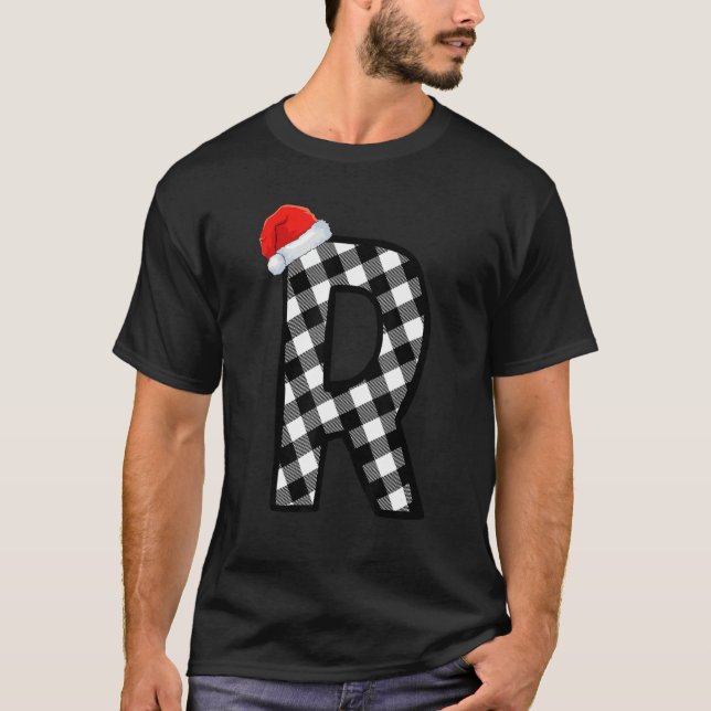 Camiseta Xadrez Xmas - Letra Maiúscula R Papais noeis - Nat (Frente)