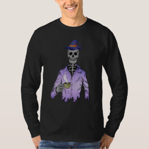 Camiseta Xarope de Leite de Abobora com Esqueleto de Hallow