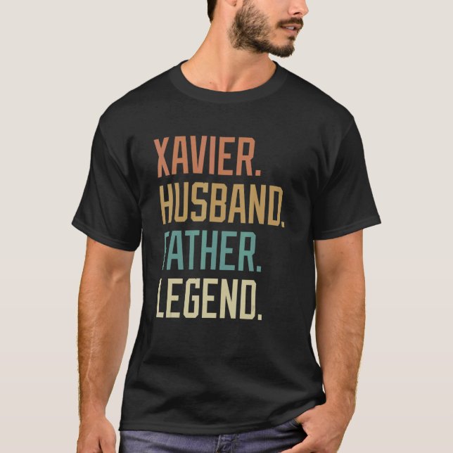 Camiseta Xavier Husband Padre Legend Dia de os pais Retro (Frente)