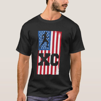 Camiseta XC Runner Patriotic American Flag Cross Country Ru