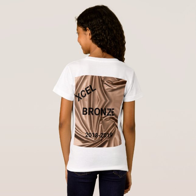 Camiseta Xcel Bronze Girls Gymnastics T-Shirt Personalizado (Parte Traseira Completa)