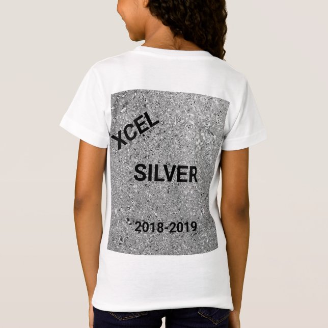 Camiseta Xcel Silver Girls Gymnastics T-Shirt Personalizado (Verso)