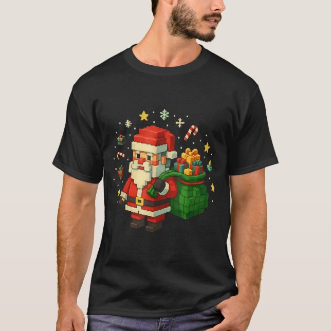 Camiseta Xel Santa Claus With Retro Gamer Christmas  (Frente)