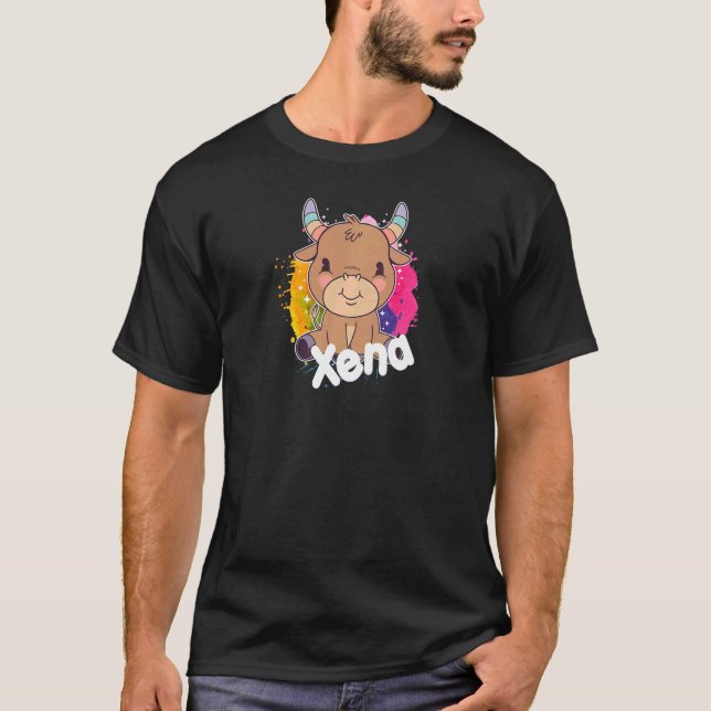 Camiseta XENA Belo nome de menina com adorável vadia (Frente)
