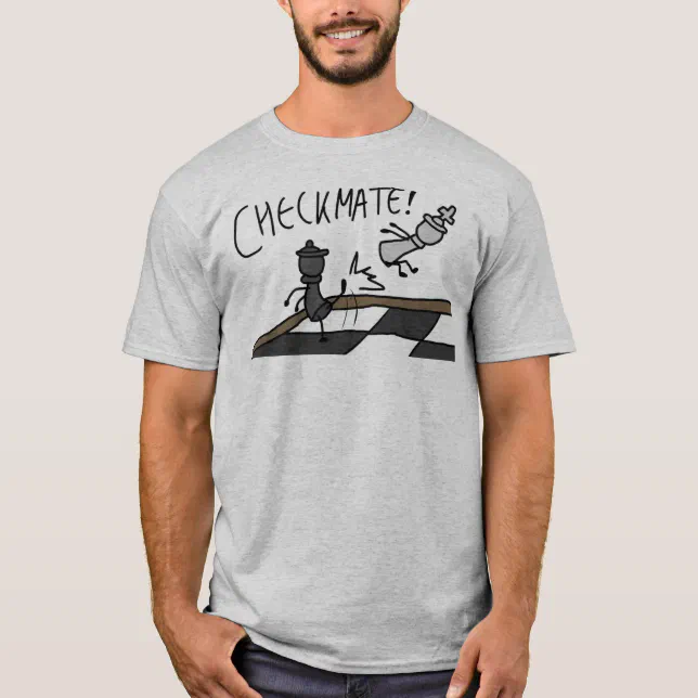 Camiseta design xeque-mate com ilustração vintage de xadrez