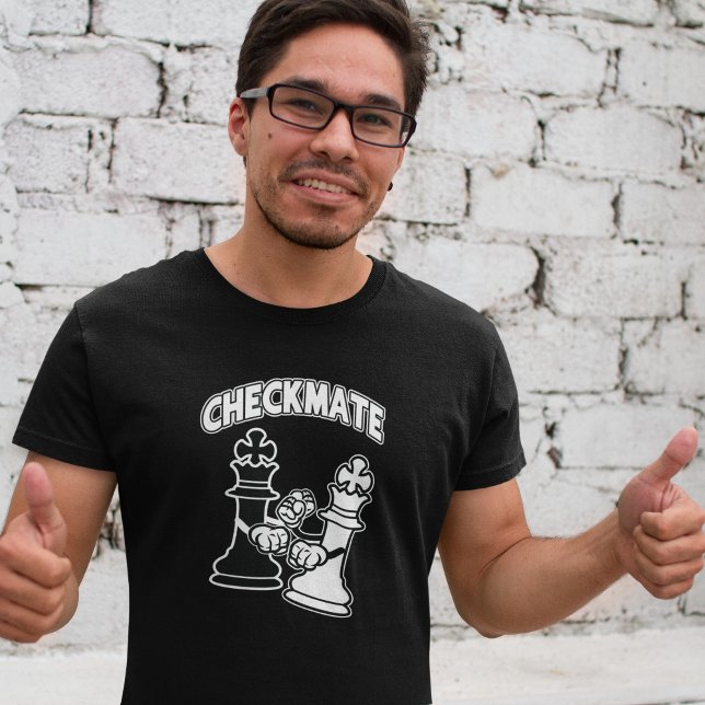 Camiseta Xeque-mate Torneio de Xadrez preto e branco (Checkmate Chess Tournament Art Black and White T-Shirt)