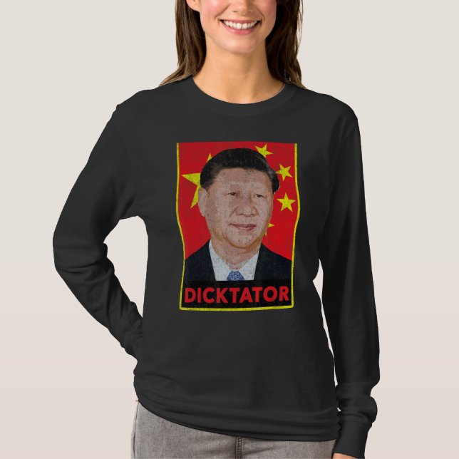 Camiseta Xi Jinping Dicktator Chinês Propaganda Comunista (Frente)