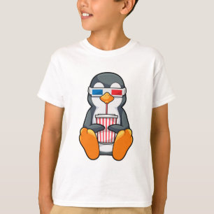 Camiseta Xícara de Bebendo dos Óculos de cinema pinguins