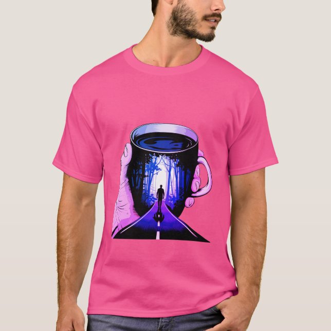 Camiseta xícara de café artístico (Frente)